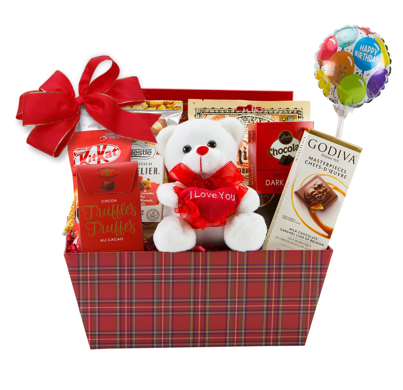 Teddy for B-day Gift Basket - Main Image