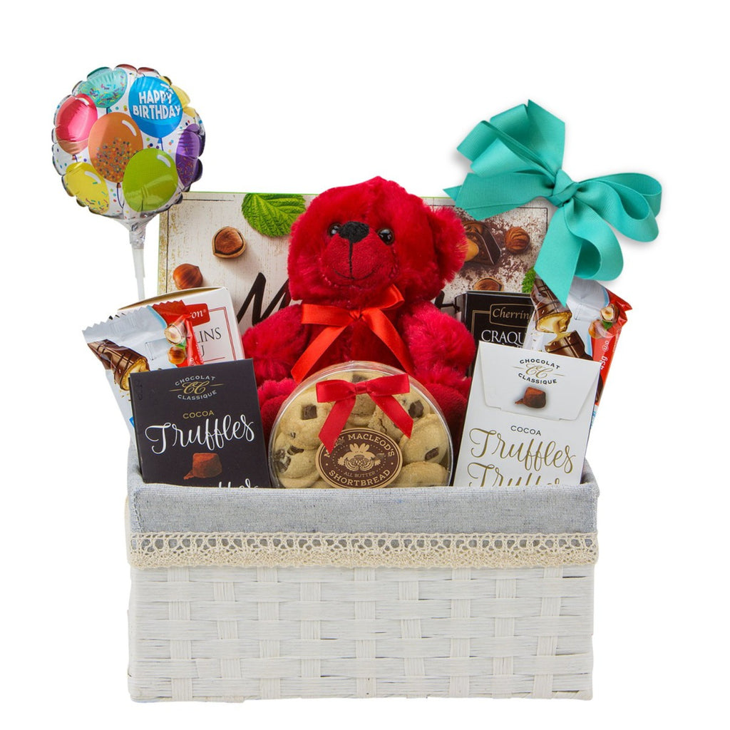Buy our ultimate delights birthday gift basket at broadwaybasketeers.com