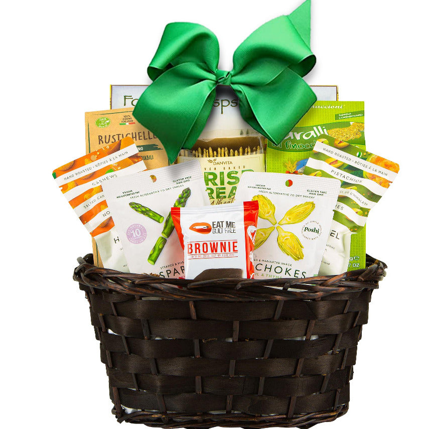 healthy snack gift basket inlcudes all healthy snacks