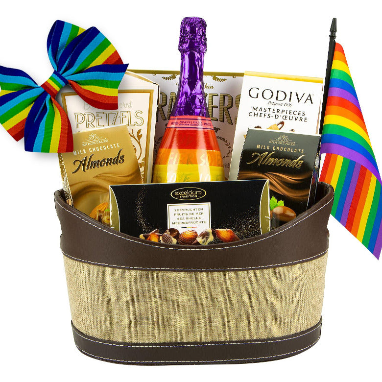 happy pride gift basket for birthday, weddin or anniversary wishes. Pride gift basket